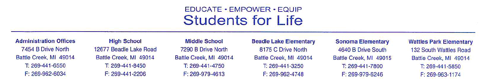 Educate - Empower - Equip - Sudents for Life