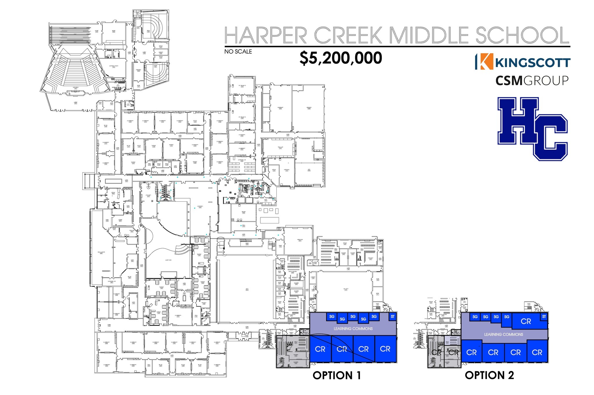 Harper Creek Middle School proposed addition drawing